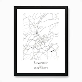 Besancon,France Minimalist Map Art Print