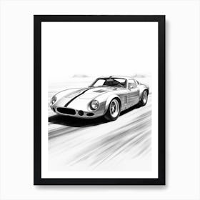 Ferrari 250 Gto Line Drawing 8 Art Print