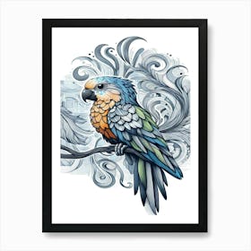 Taffy Parrot On A Branch 1 Art Print