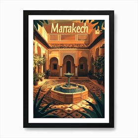 Aihrgdesign A Mid Century Modern Travel Poster For Marrakech 1 Art Print