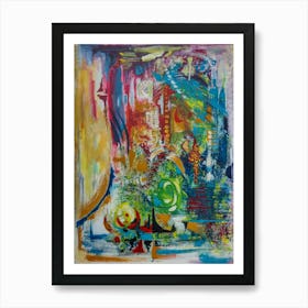 Wall Abstract Art In Bold Colors Art Print