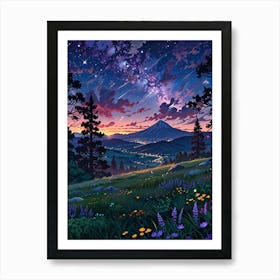 Night Sky Anime aesthetic 49 Art Print