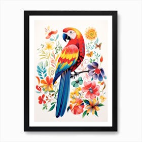 Scandinavian Bird Illustration Parrot 2 Art Print