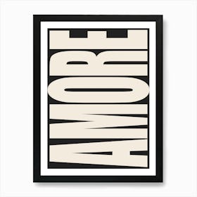 Amore - White & Black Art Print