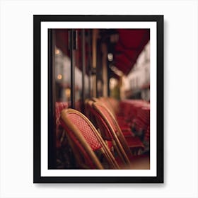 Paris Bistro Chairs At Sunrise Art Print