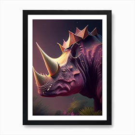 Triceratops 1 Illustration Dinosaur Art Print