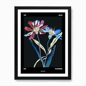 No Rain No Flowers Poster Cornflower 2 Art Print