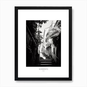 Poster Of Sorrento, Italy, Black And White Photo 2 Art Print