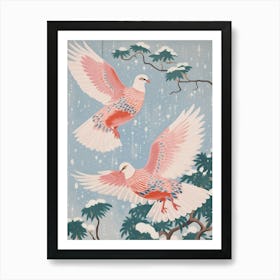 Vintage Japanese Inspired Bird Print Partridge 1 Art Print