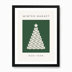 Winter Market | 07 - Green Christmas Tree Art Print