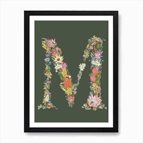 M Olive Alphabet Letter Art Print