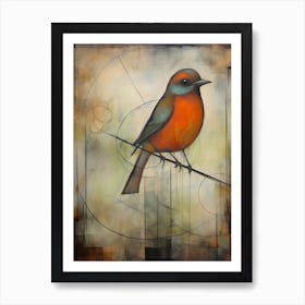 Geometric Robin Illustration Art Print