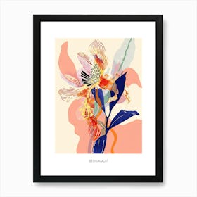 Colourful Flower Illustration Poster Bergamot 3 Art Print