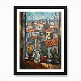 Window View Of Rome Of In The Style Of Cubism 2 Art Print