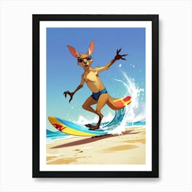 Kangaroo Surfing 2 Art Print