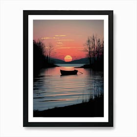 Sunset On The Lake Art Print