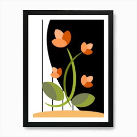 flower and green plants Art Print