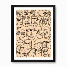 Maze Of Faces Art Print