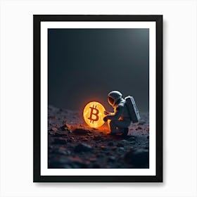 Bitcoin Concept In Space Art Print