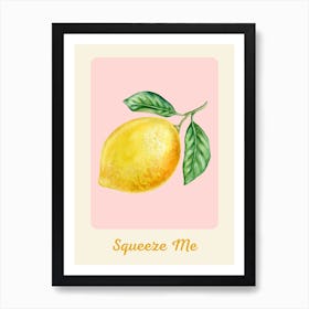 Funny Lemon Print, Bold Pink Art Art Print