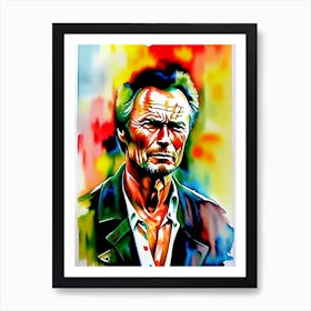 Clint Eastwood In Gran Torino Watercolor 2 Art Print