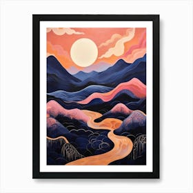 Mountains Abstract Minimalist 6 Art Print