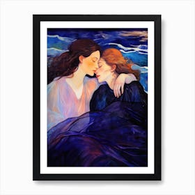 Kiss and Blue Art Print