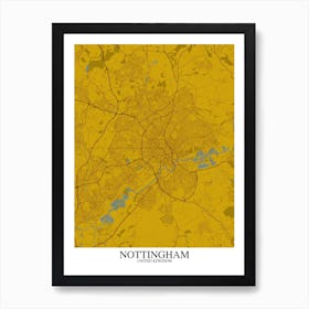 Nottingham Yellow Blue Art Print