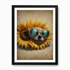 Teddy Bear With Sunglasses Art Print