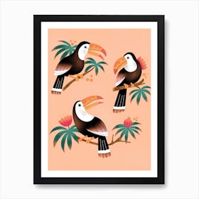 Gossiping Toucan Trio Art Print