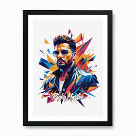 Ricky Martin 03 Portrait Music Icon WPAP Pop Art Style Art Print