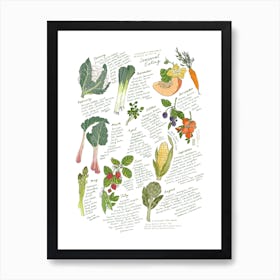 Seasonal Produce Guide, Uk Art Print
