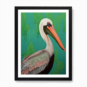 Ohara Koson Inspired Bird Painting Brown Pelican 5 Art Print