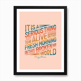 Mary Oliver Serious Art Print