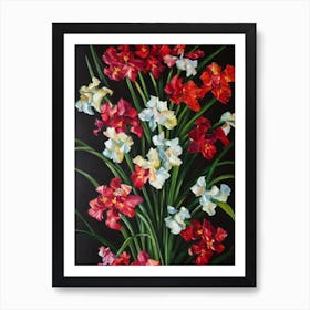 Gladioli Still Life Oil Painting Flower Art Print