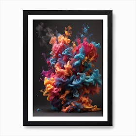 Colorful Ink Splash Art Print