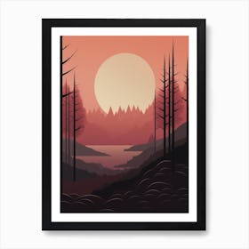 Forest Abstract Minimalist 9 Art Print