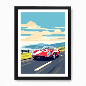 A Ferrari 250 Gto In Causeway Coastal Route Illustration 4 Art Print