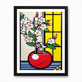 Apple Flower Still Life  4 Pop Art Style Art Print