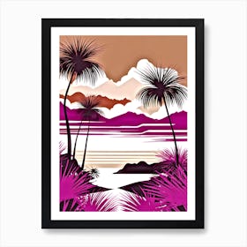 Tropical Landscape With Palm Trees 4 Art Print