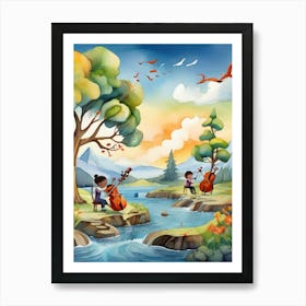 Forest Violins Art Print