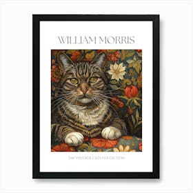 William Morris Inspired Vintage Cats Collection Art Print