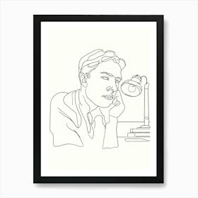 Edward Elgar Hand Drawing Line Art Art Print