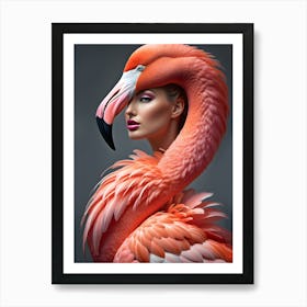 Celestial Fusion: The Flamingo Muse Art Print