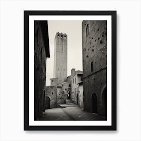 San Gimignano, Italy,  Black And White Analogue Photography  4 Art Print