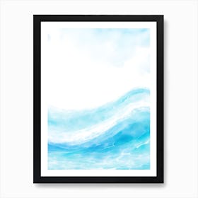 Blue Ocean Wave Watercolor Vertical Composition 149 Art Print