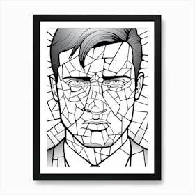 Geometric Stained Glass Effect Face 2 Art Print