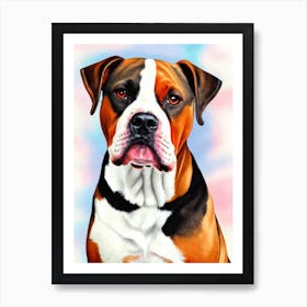 American Staffordshire Terrier 2 Watercolour Dog Art Print