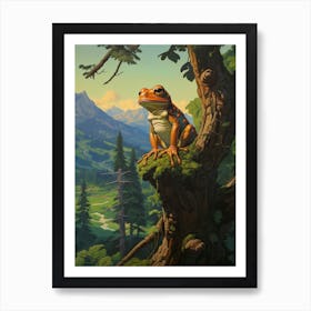 Tree Frog Art Nouveau Art Print