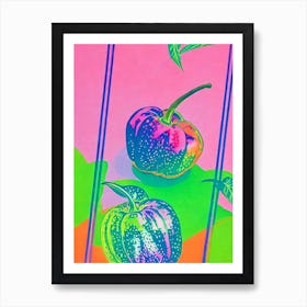 Anaheim Pepper 3 Risograph Retro Poster vegetable Art Print